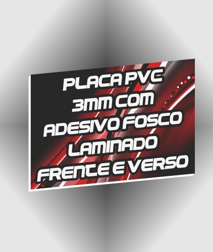 Placa PVC 3mm  com Adesivo Fosco Laminado FV